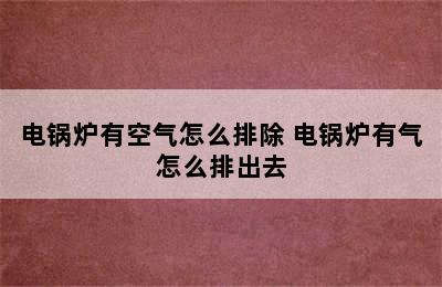 电锅炉有空气怎么排除 电锅炉有气怎么排出去